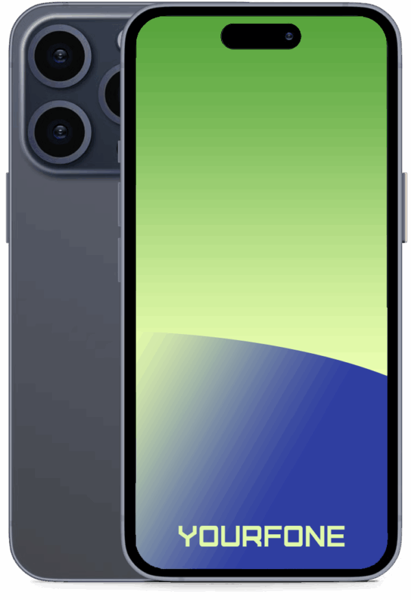 iPhone 15 Pro Blue Titanium front and back - Yourfone