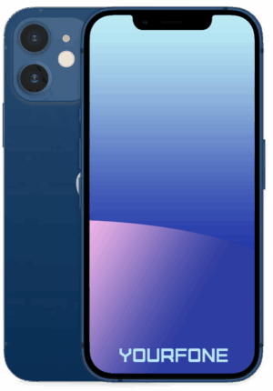 iPhone 12 Mini Blue Front and Back - Yourfone