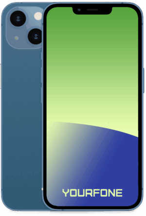 iPhone 13 Blue front and back - Yourfone