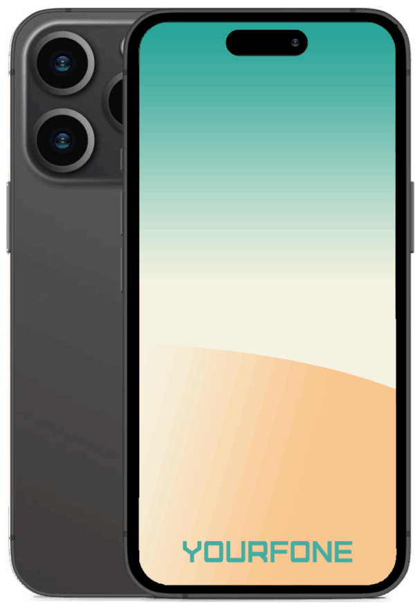 iphone-16 pro black front and back - Yourfone