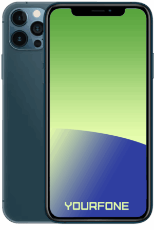iPhone 12 Pro Max Pacific Blue front and back - Yourfone