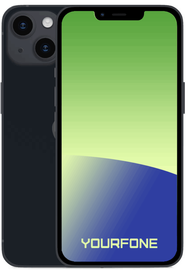 iPhone 14 Plus Black Front and Back - Yourfone