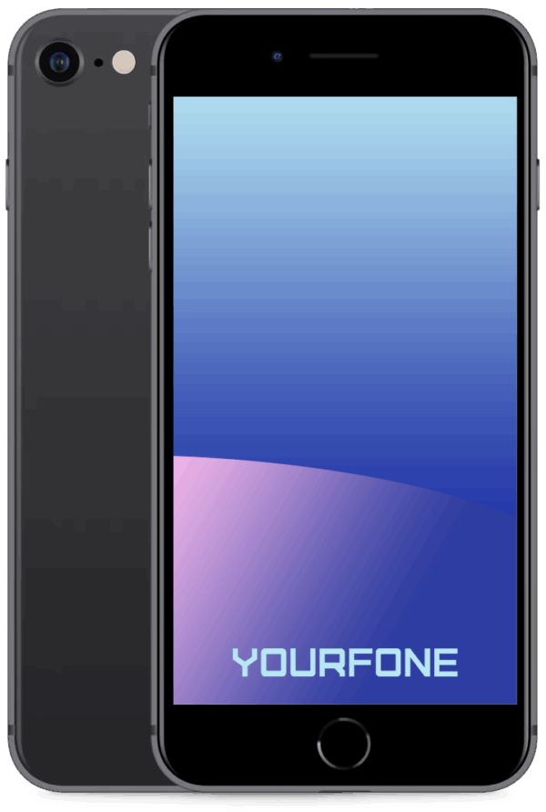 iPhone 7 Black Front and Back - Yourfone