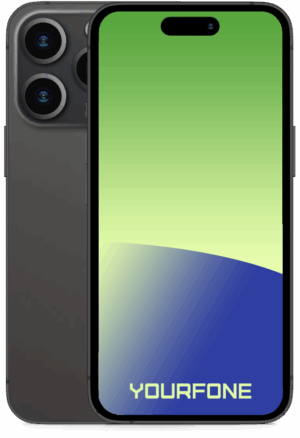 iPhone 15 Pro Black Titanium Front And Back - Yourfone