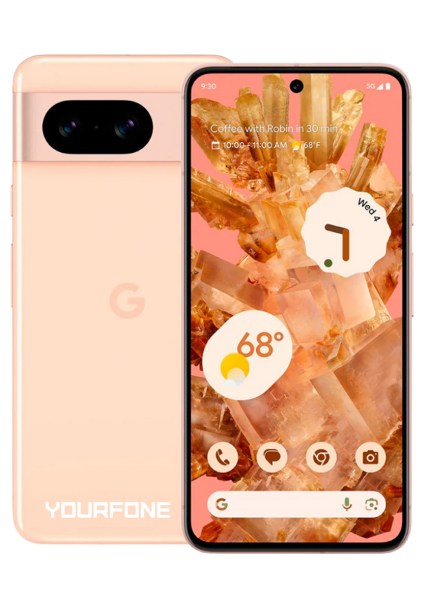 Pixel 8 Rose Front And Back - Yourfone